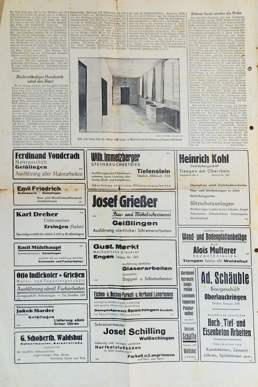 Zeitungsartikel über den Schulhausneubau. Seite 2