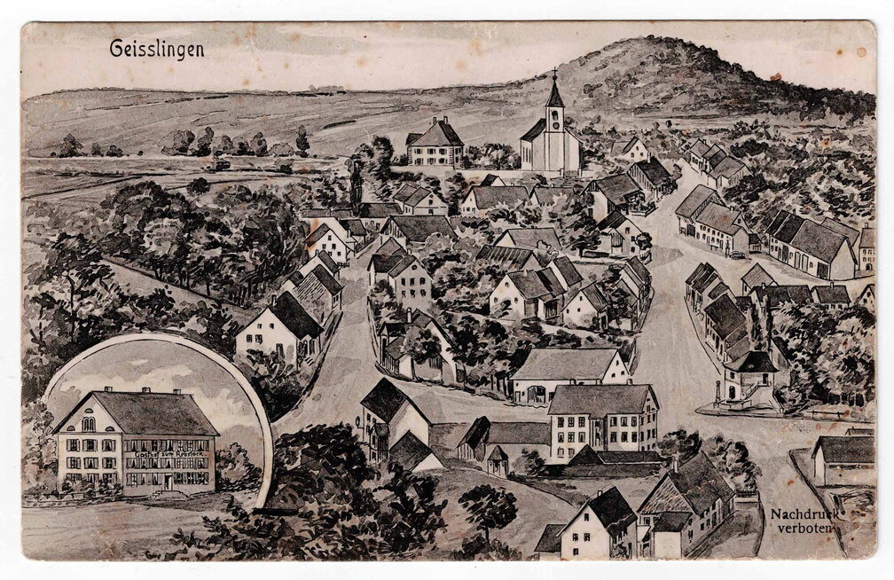 Gezeichnete Postkarte