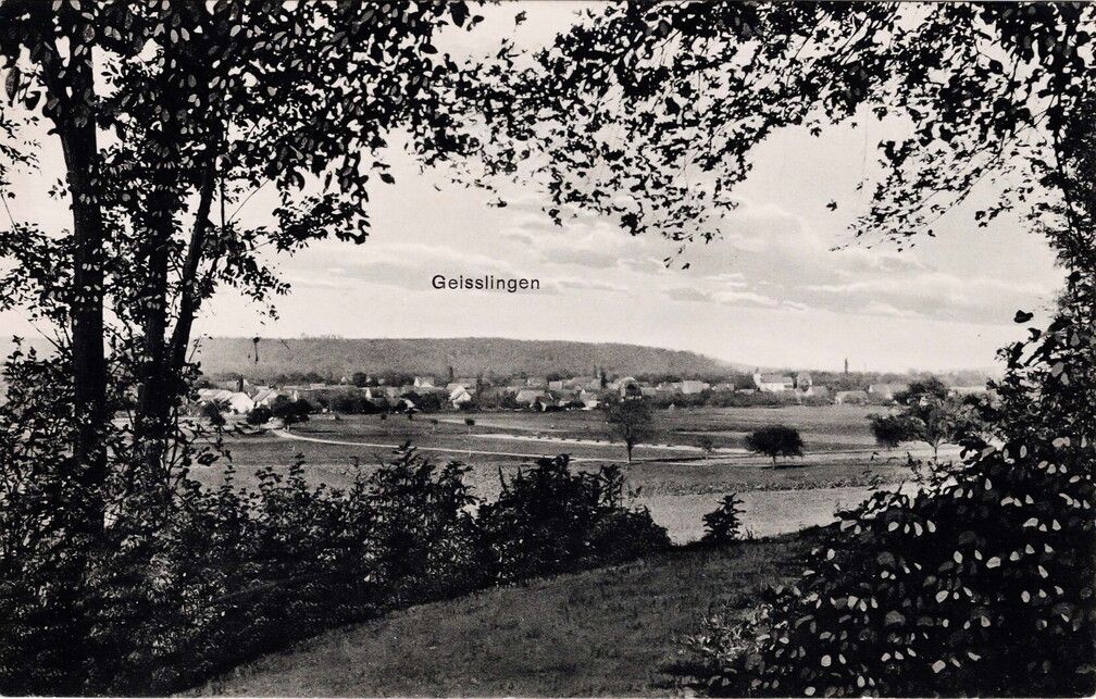 Ansicht von Geißlingen ungefähr vom heutigen Rastplatz aus.