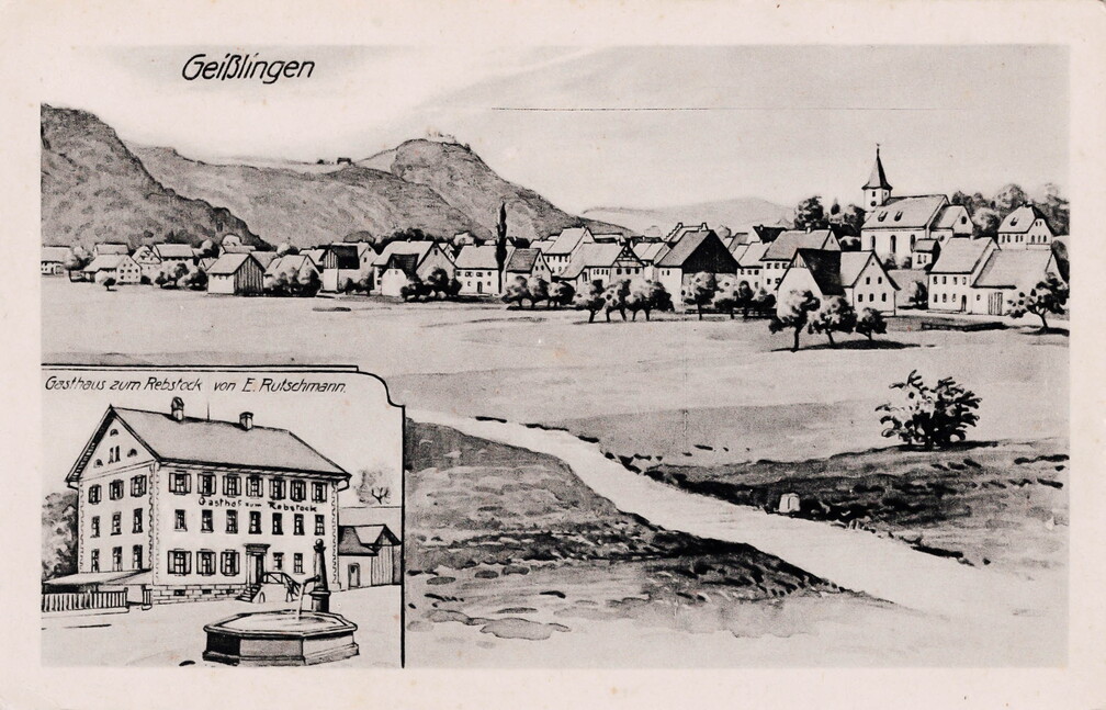 Postkarte mit romantischer Schwarzbach Darstellung.